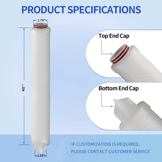 [PP]40 inch polypropylene PP microporous folding filter cartridge manufacturer supplies industrial grade filter cartridges for water treatmentStacked filter cartridge