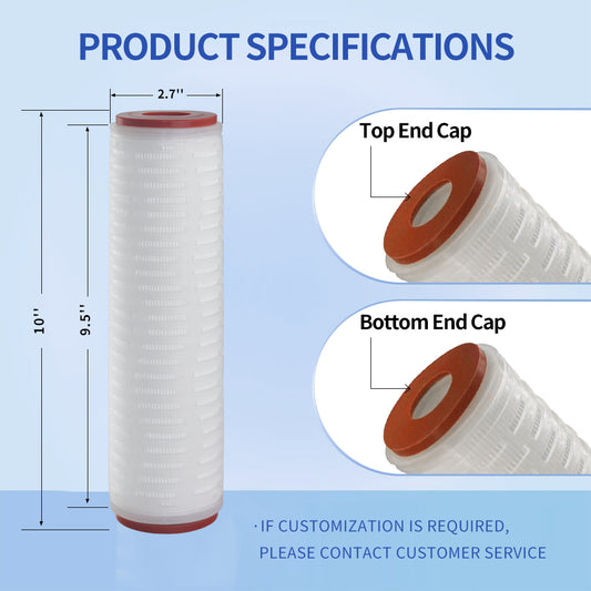 [PP]High Efficiency 5/10/20/30 Inch 0.45/1/3/5 Micron Glass Fiber Micro Pleated Filter Cartridge for Compressed Air Gas Filtration