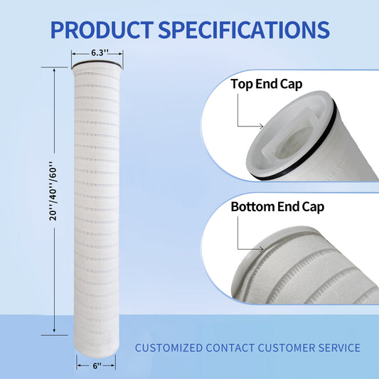 Replace Pall Filter Element Best Quality High Flow Micron Polypropylene Pleated Water Filter Cartridge Length：20”, 40”,and 60”